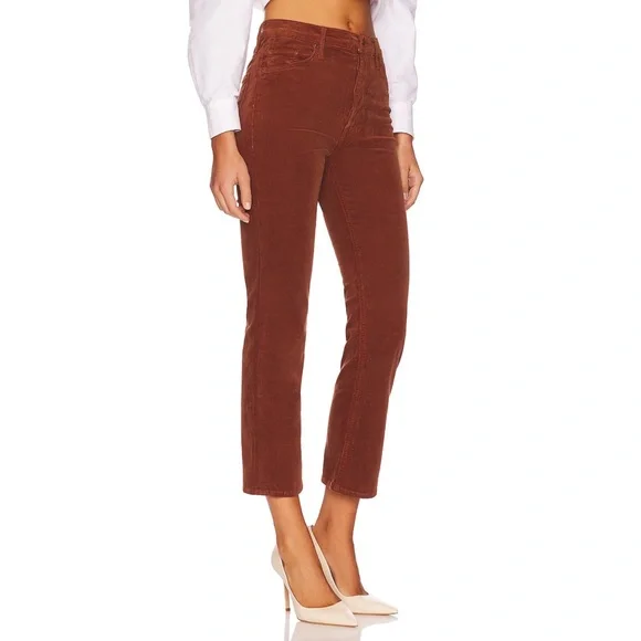 Anthropolgie x MOTHER The Tomcat High-Rise Straight Corduroy Jeans Hopscotch
